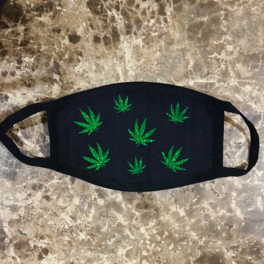 Leafy Greens Glitter Face Mask, Washable, Reusable